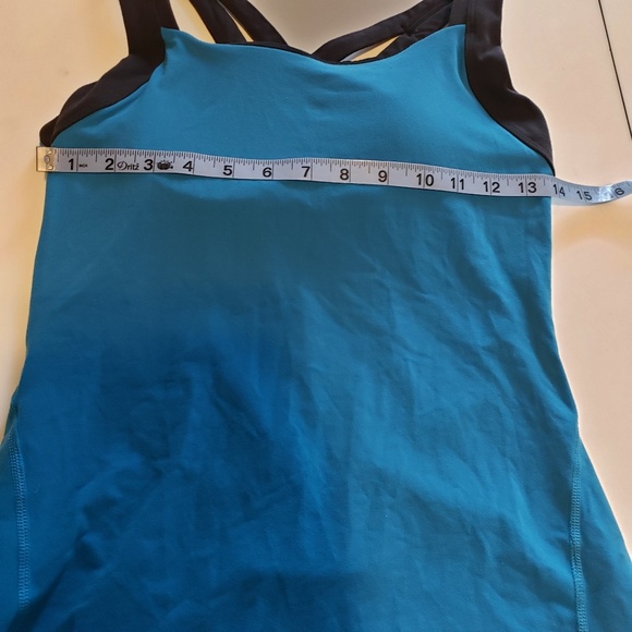 Lucy Criss Cross Back Blue Tank Top - Picture 3 of 7